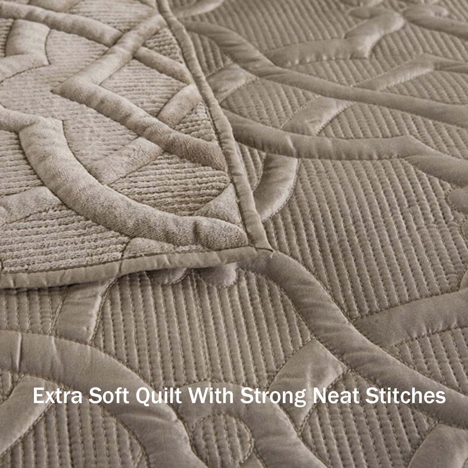 Colcha acolchada de terciopelo falso KISKIS, juego de - Imagen 5