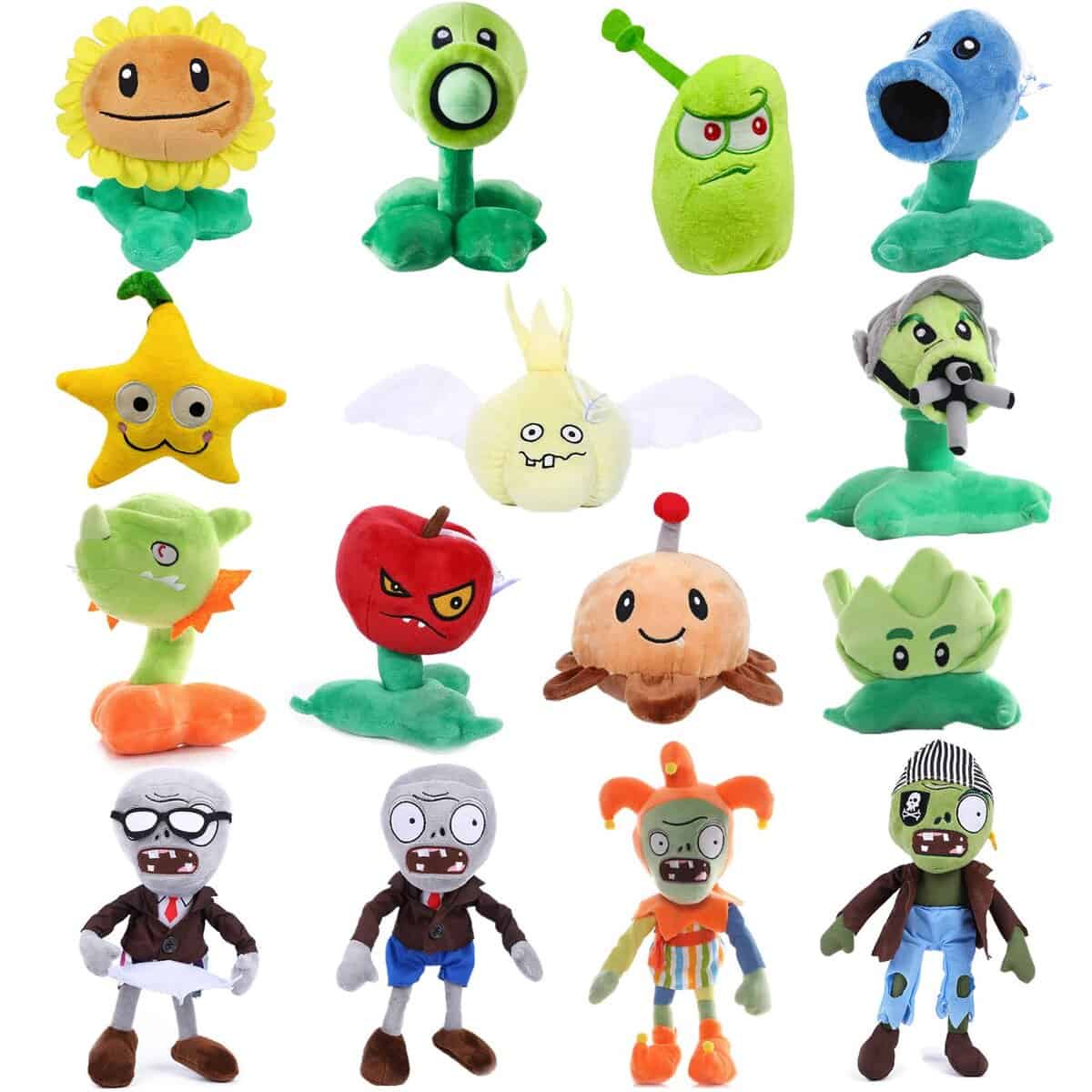 Juego de 15 Peluches de Plantas y Zombis PVZ PVZ 1 2