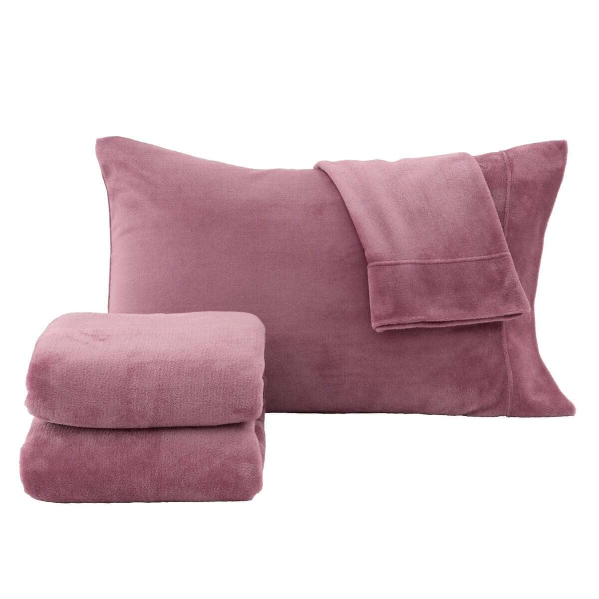 Juego de Sábanas Extra Suaves de Terciopelo -Rosa