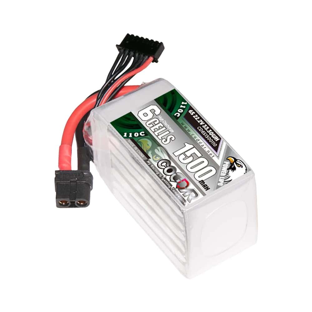Batería LiPo CODDAR 1500mAh 6S 22.2V 110C con Conector XT60
