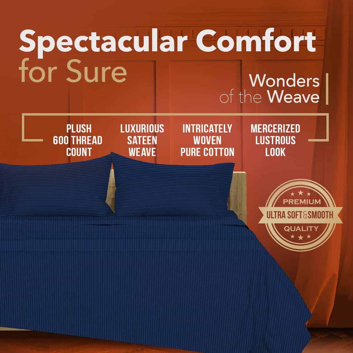 TEXAS LINEN CO. Juego de sábanas de -Azul marino - Imagen 4