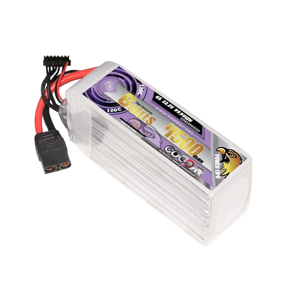 Batería LiPo CODDAR de 4500mAh 6S 22.2V 120C con Conector