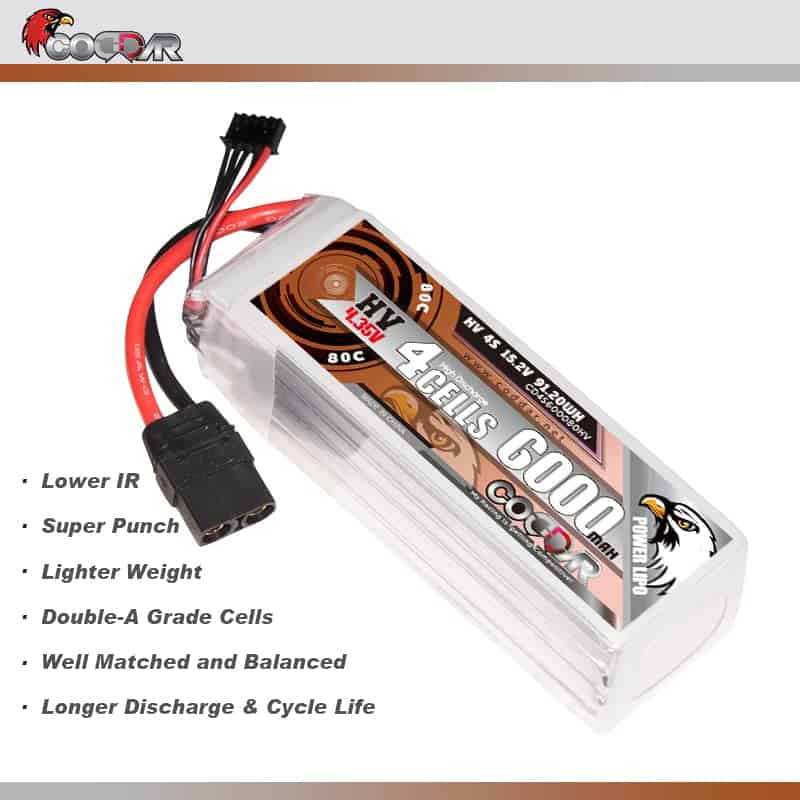 Batería LiPo CODDAR 6000mAh 4S 15.2V 80C con Conector XT90 - Imagen 3