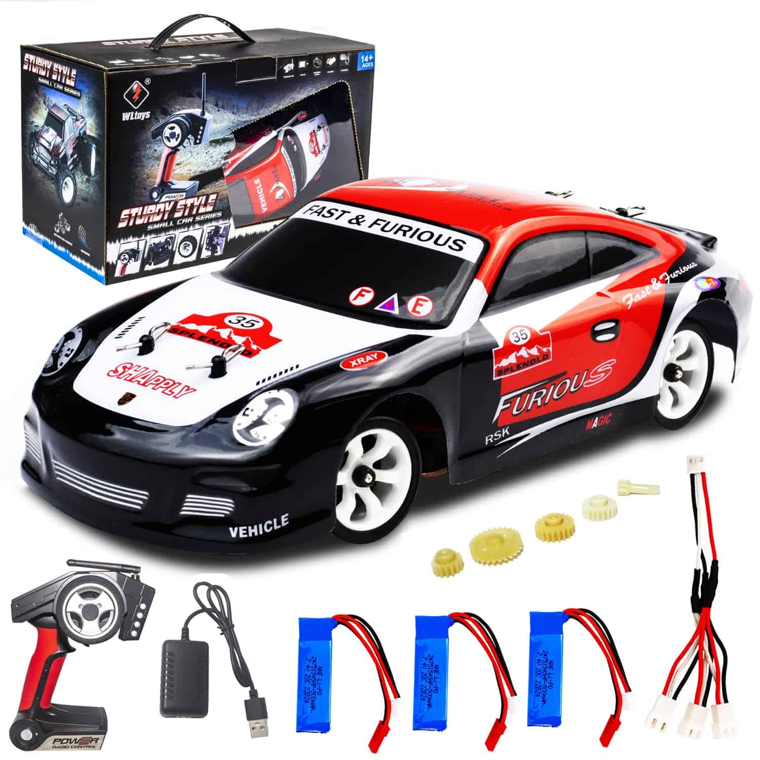 LEOSO WLtoys K969 RC Car, Batería 500mah * 3 Actualizada,