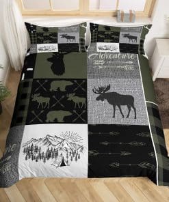 Juego de Ropa de Cama de Caza Rústica para Cama Individual,