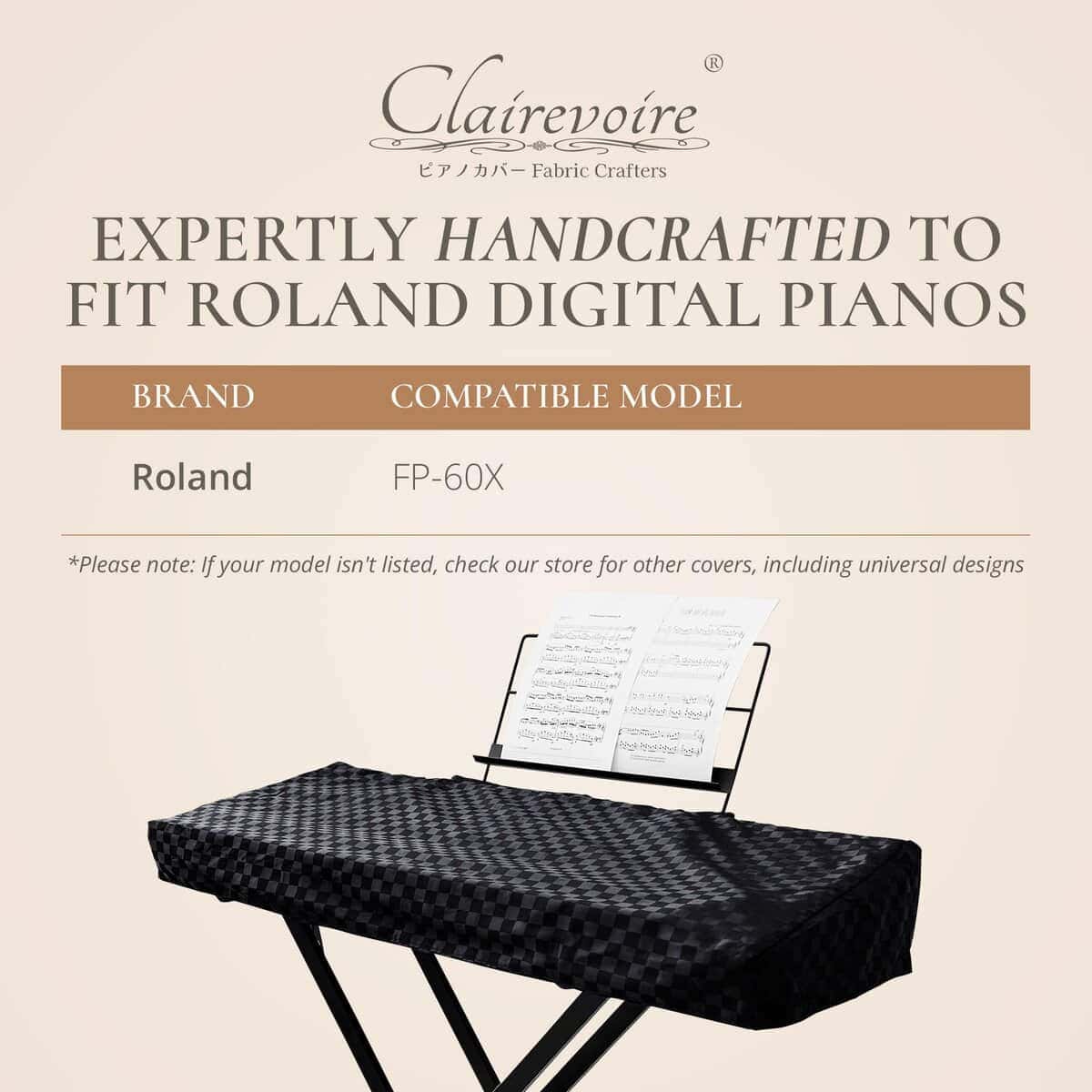 Clairevoire Funda para Piano Digital, Fundas -Ebano - Imagen 5