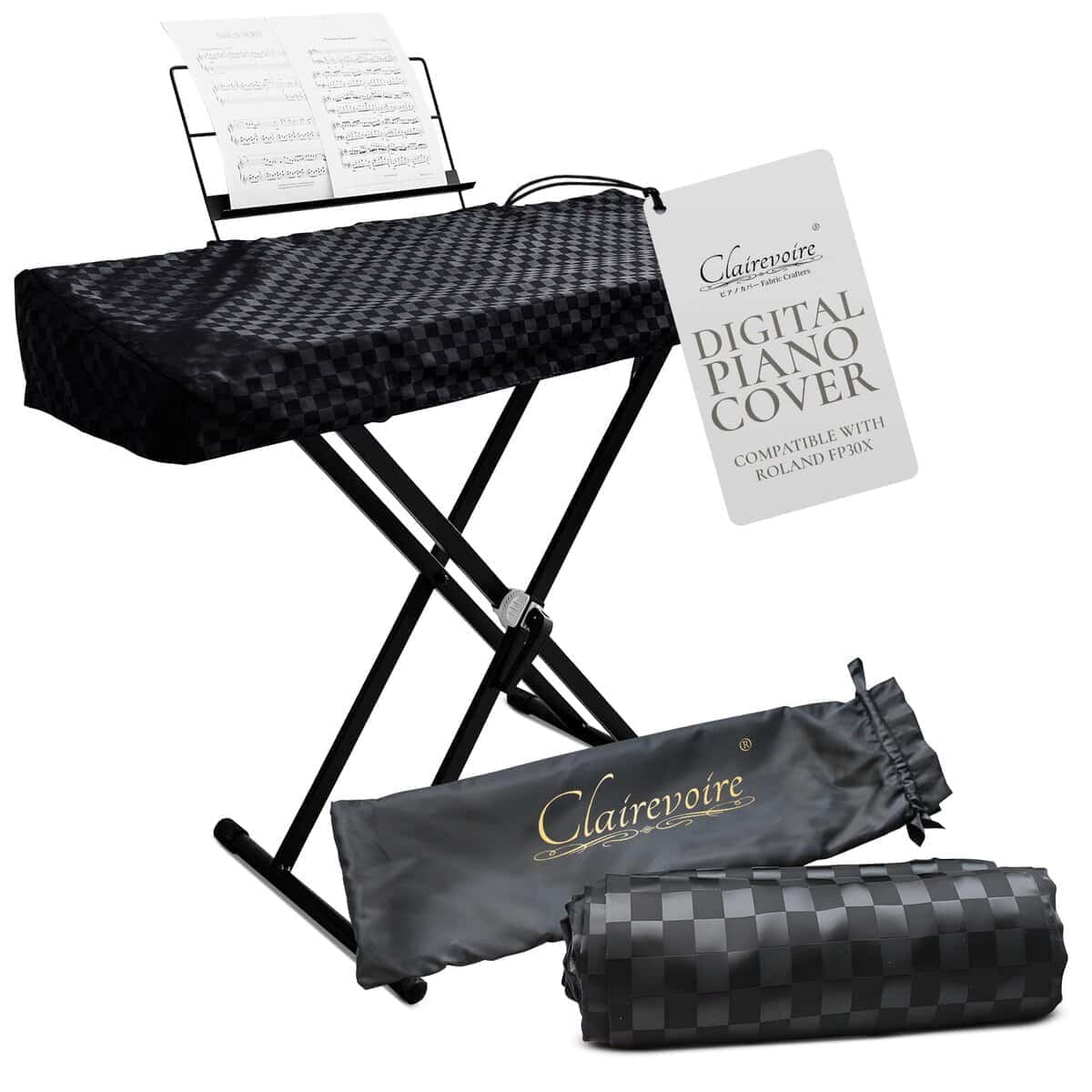 Clairevoire Funda para Piano Digital, Fundas -Ebony Black