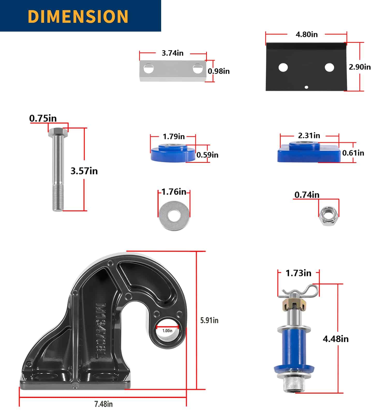 Kit de Ensamble de Conjunto de Bisagra de Capó Inferior - Imagen 7