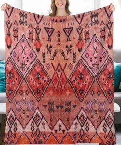 Manta de Franela Marroquí Tradicional Boho Farmhouse para