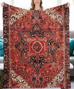 Manta de tiro de franela de algodón persa boho antiguo