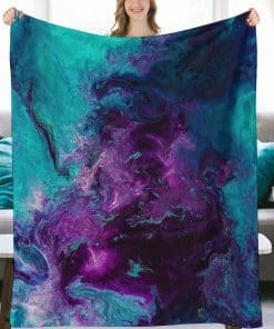 Mantas de Tiro de Franela Suave Morada y Turquesa Galaxy
