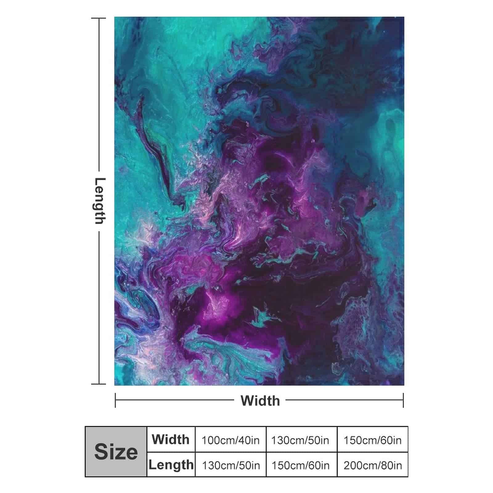 Mantas de Tiro de Franela Suave Morada y Turquesa Galaxy - Imagen 4