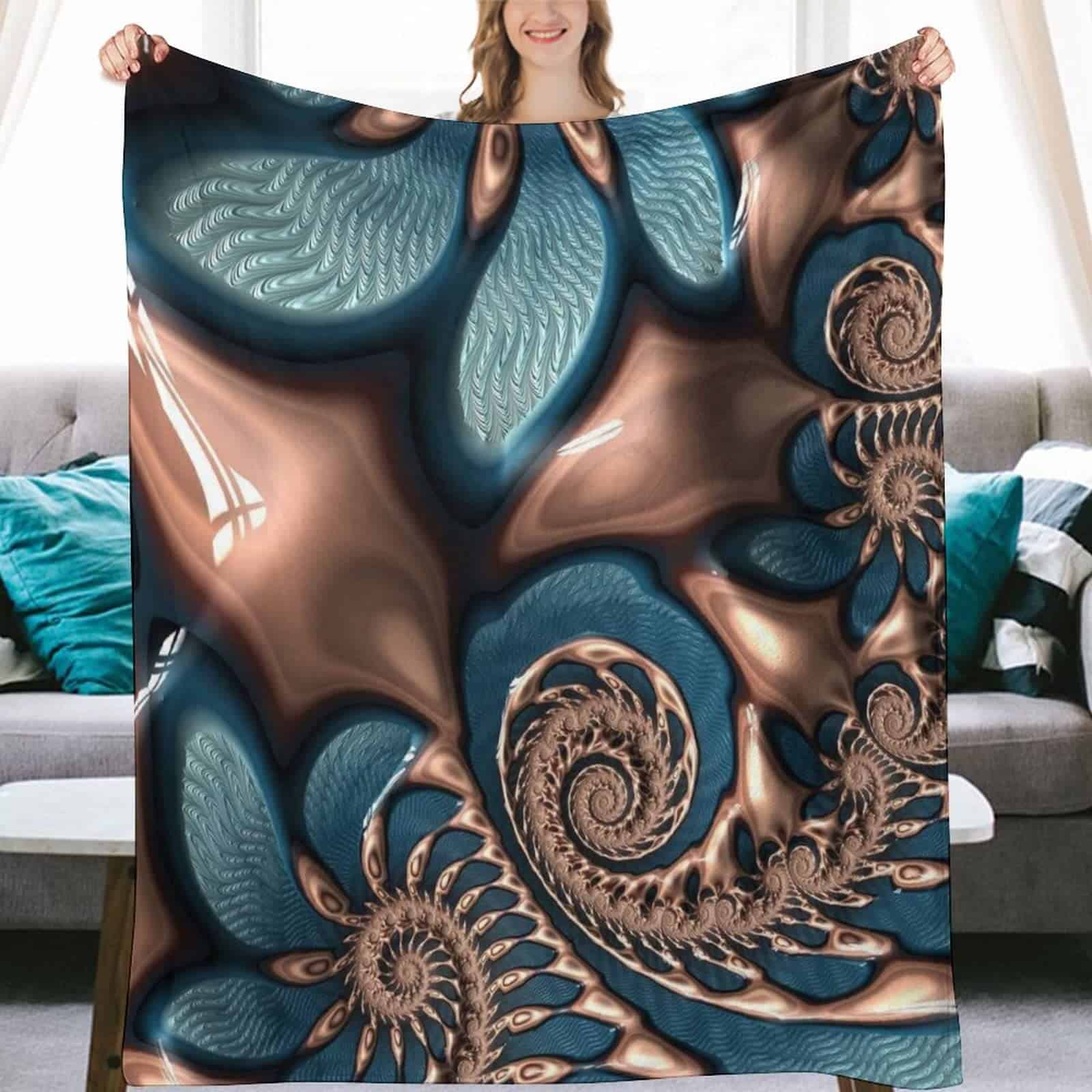 Mantas de tiro de Franela de Felpa con Remolino de