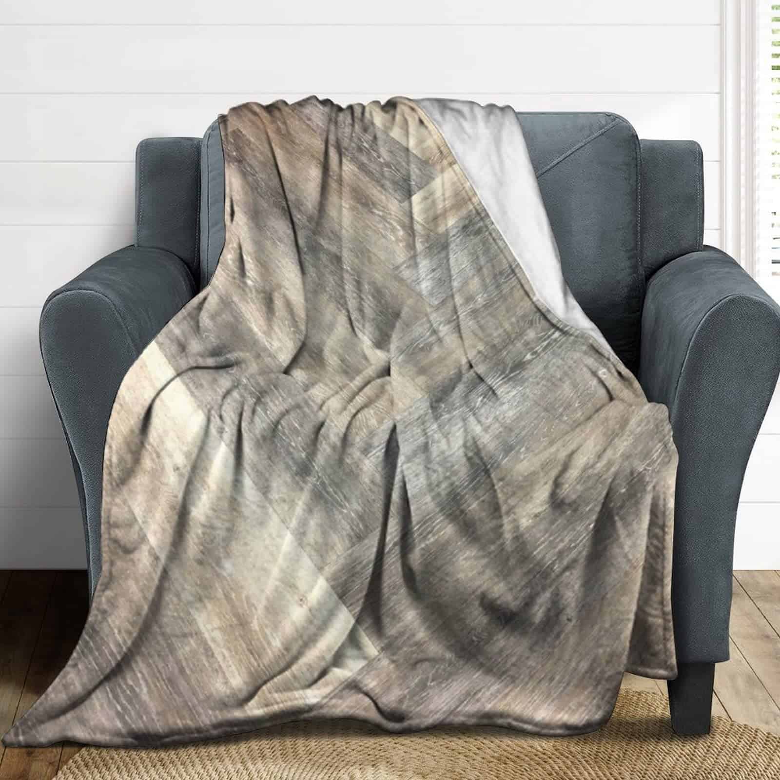 Manta de Franela Caramelo Marrón Gris Beige 50"X40" para - Imagen 8