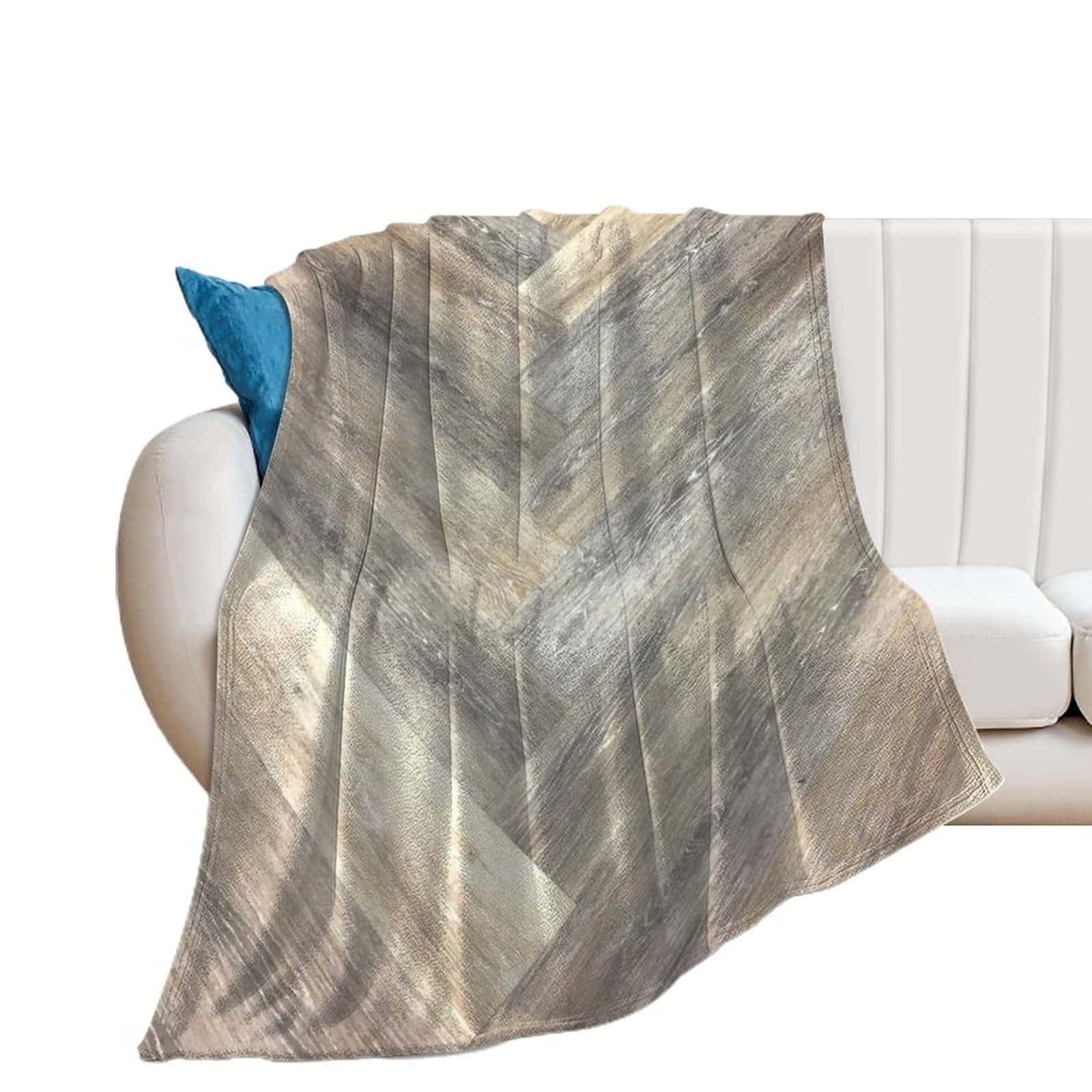 Manta de Franela Caramelo Marrón Gris Beige 50"X40" para - Imagen 3