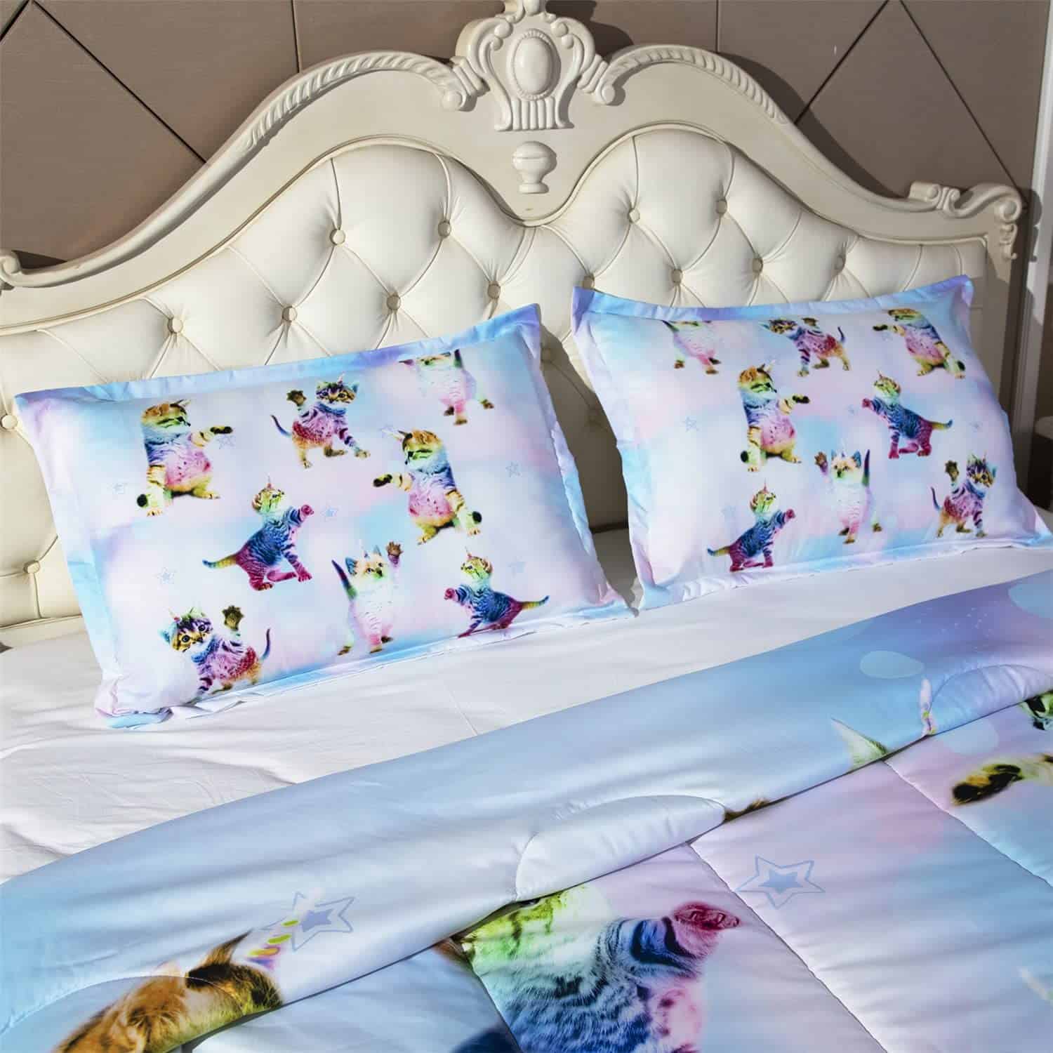 Juego de Colcha de 3 Piezas de Unicornio Arcoíris Gatito - Imagen 5