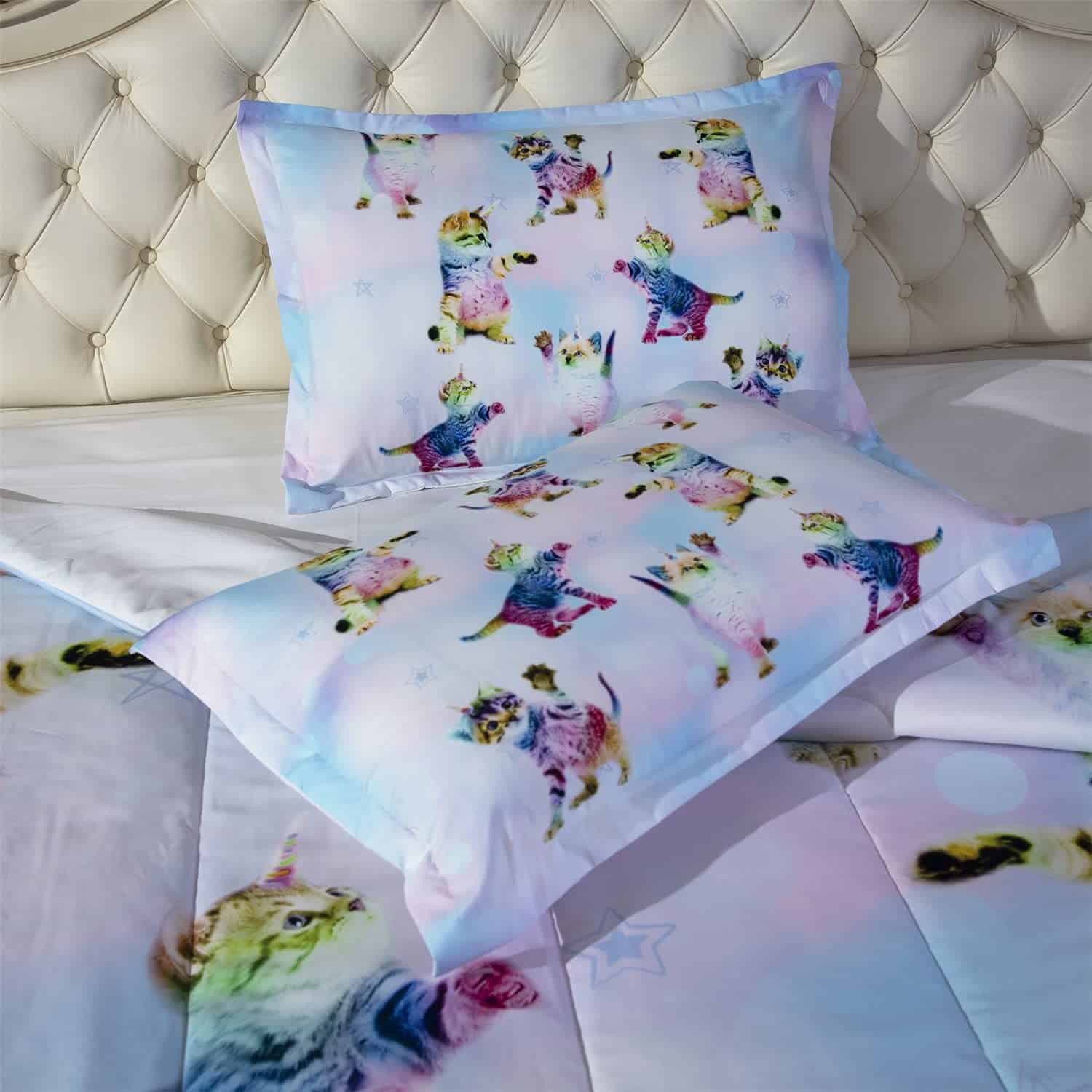 Juego de Colcha de 3 Piezas de Unicornio Arcoíris Gatito - Imagen 6