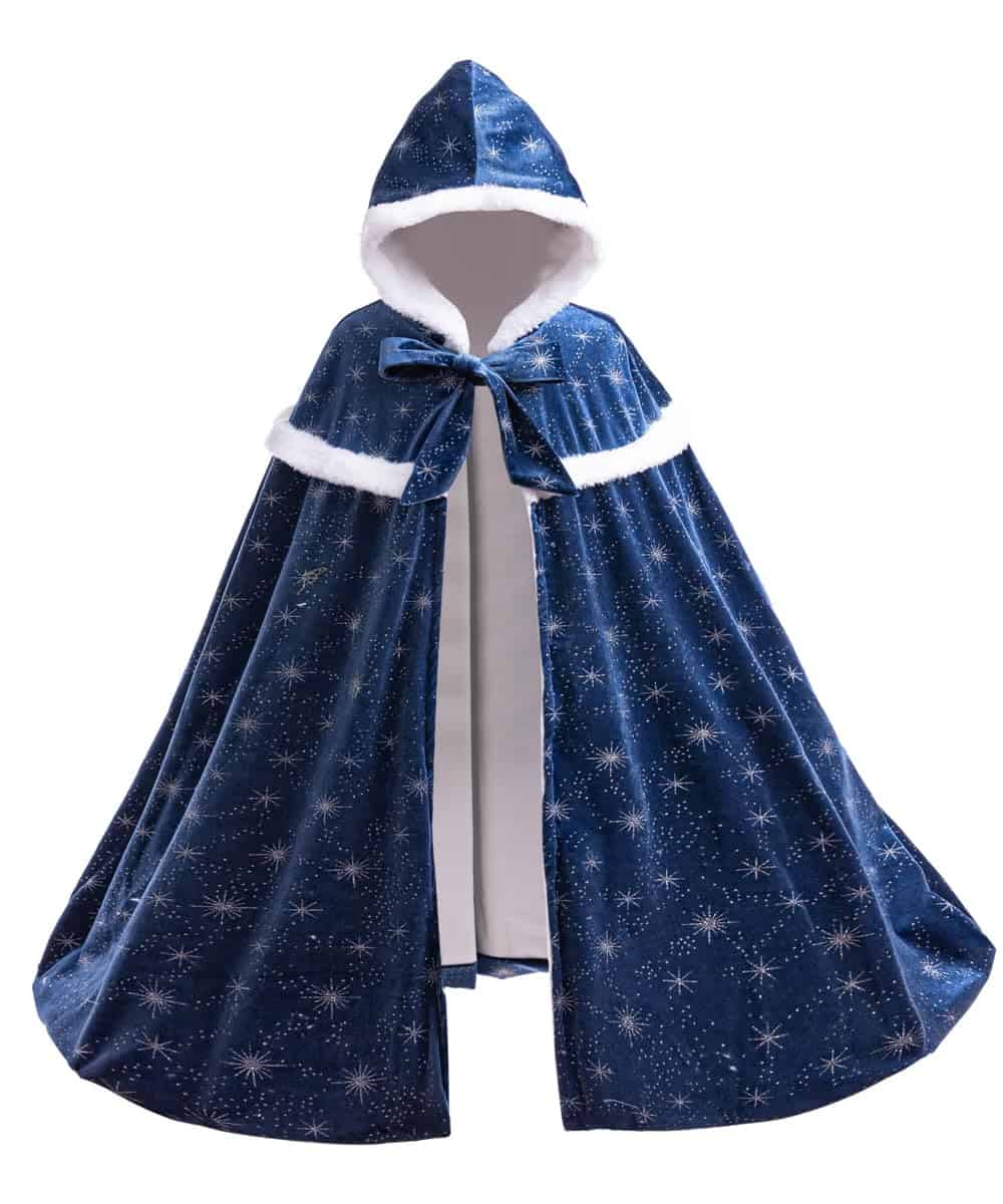 Capa con capucha cálida de forro polar para niñas PURFEEL