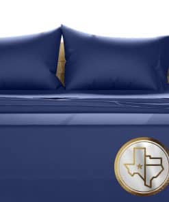 TEXAS LINEN CO. Juego de sábanas de algodón -Azul Marino