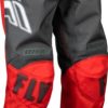 Pantalones Fly Racing 2023 Adult F-16 (Gris/Rojo, Talla 22)