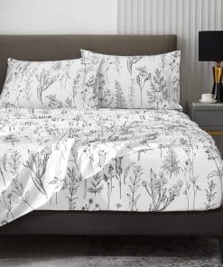 Juego de sábanas King Size HYPREST con estampado floral,