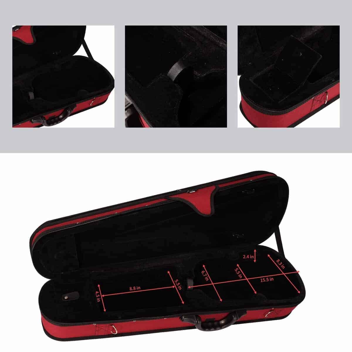 Estuche rígido para violín de tamaño completo 4/4, forma - Imagen 8