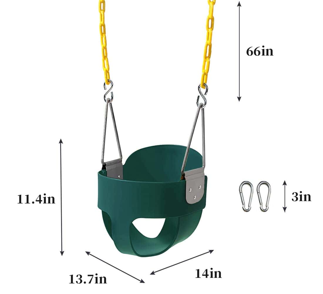 Columpio para niños con respaldo alto y cadena recubierta - Imagen 4