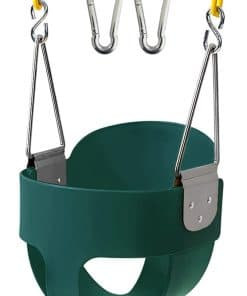 Columpio para niños con respaldo alto y cadena recubierta