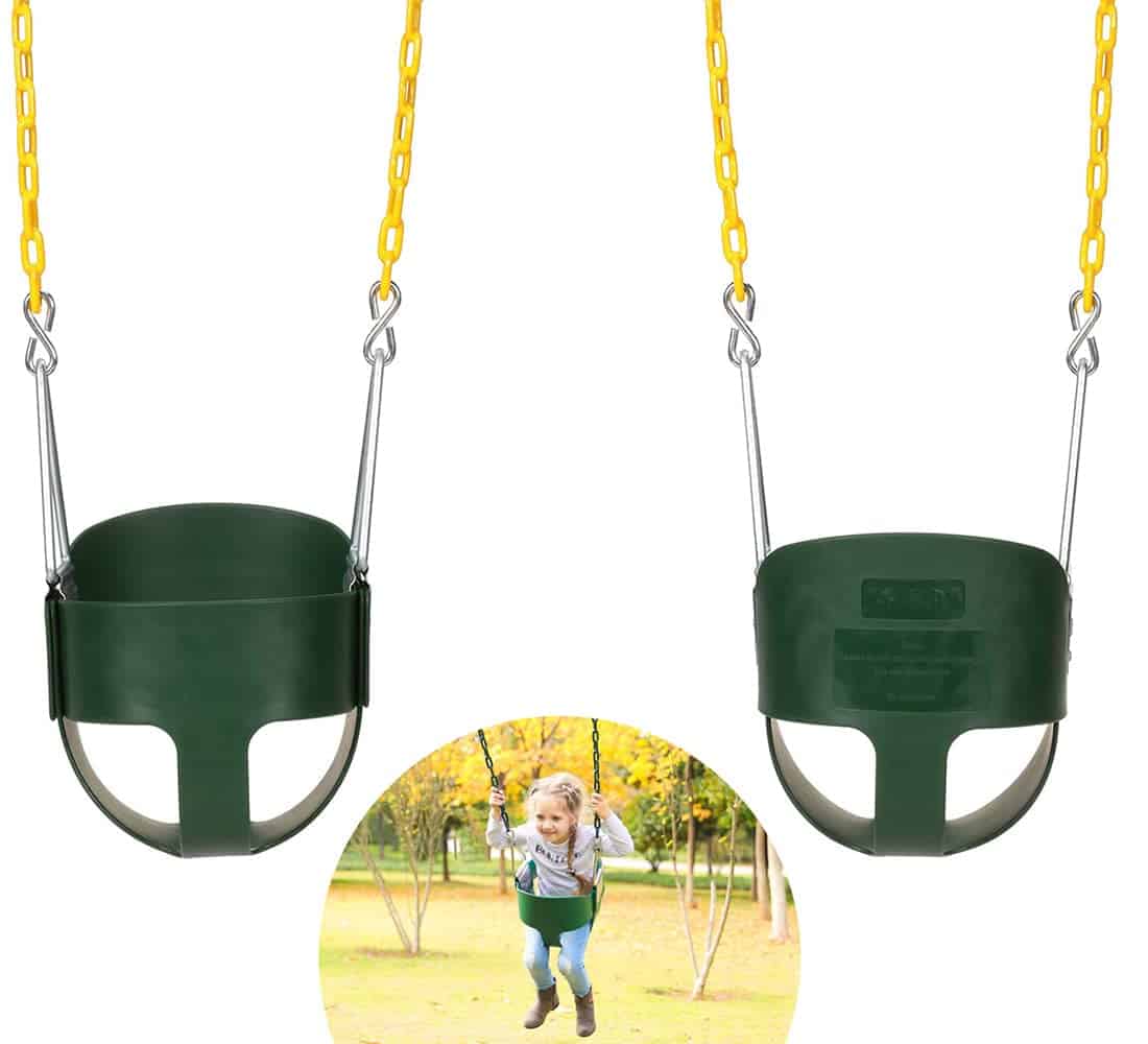 Columpio para niños con respaldo alto y cadena recubierta - Imagen 3