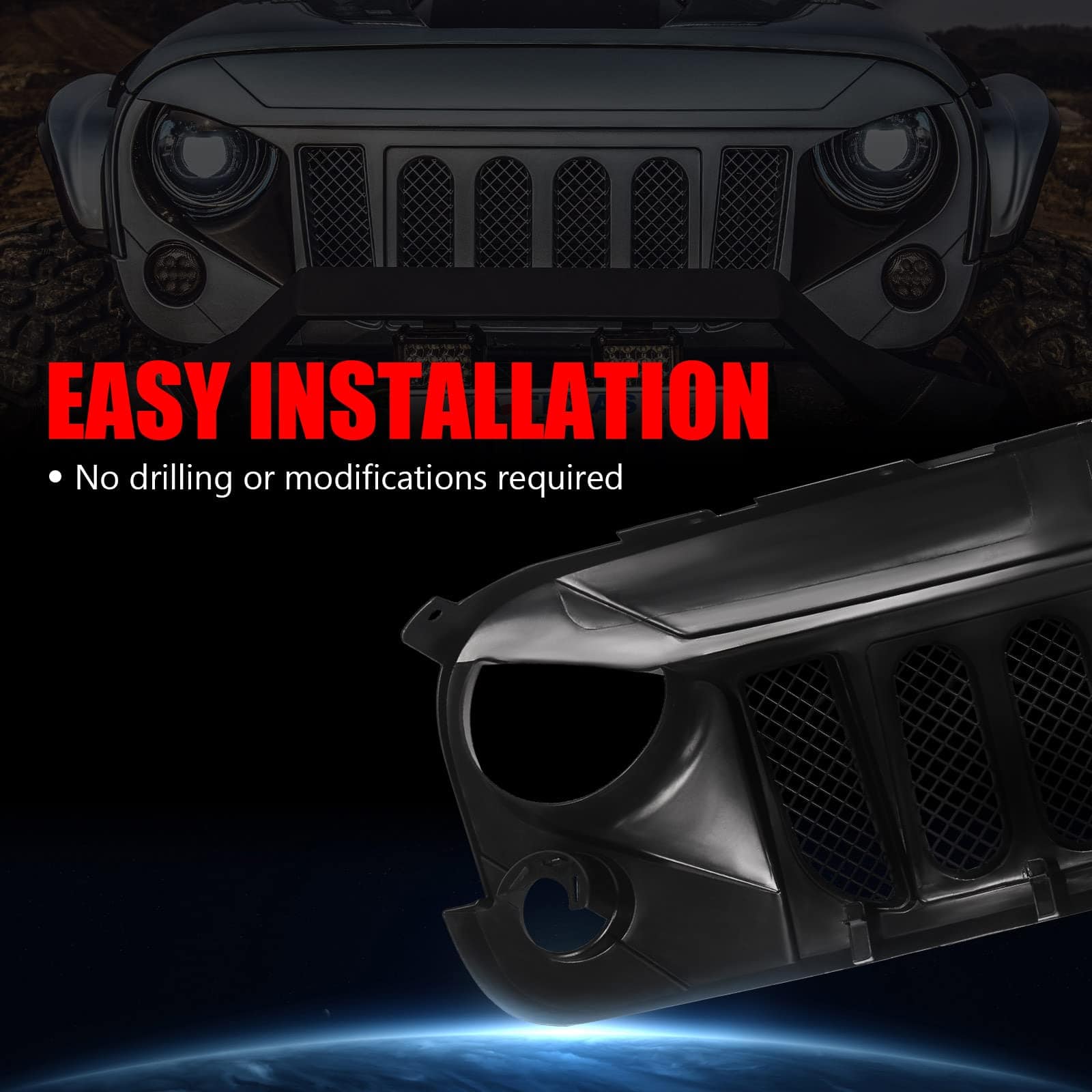 Rejilla Delantera DKMGHT con Rejilla de Malla Color Negro - Imagen 5