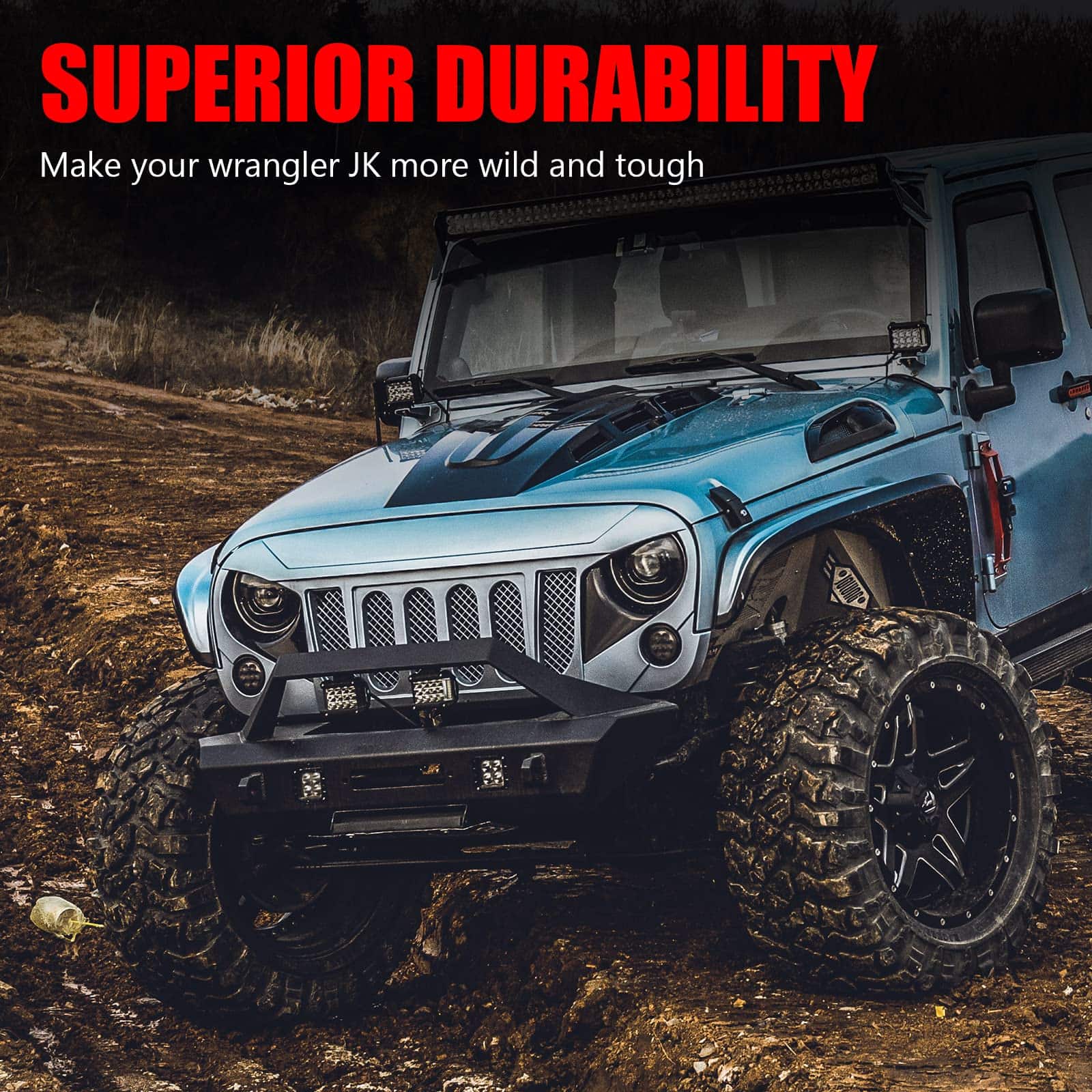 Rejilla Delantera DKMGHT con Rejilla de Malla Color Negro - Imagen 6