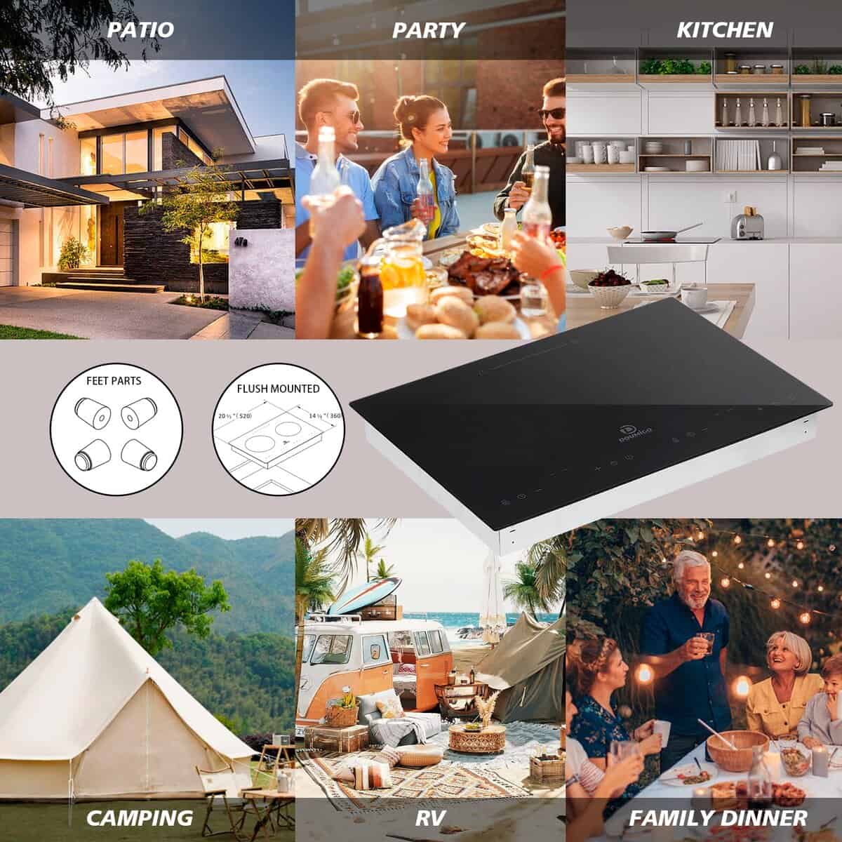 Placa de inducción Doumigo, 120V 2 quemadores Estufa - Imagen 6