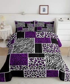 Set de Edredón de Cuadros Geométricos y Patchwork de