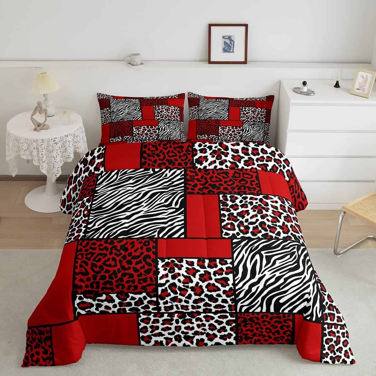 Juego de edredón Manfei Zebra Skin Stripes Queen, Juego de