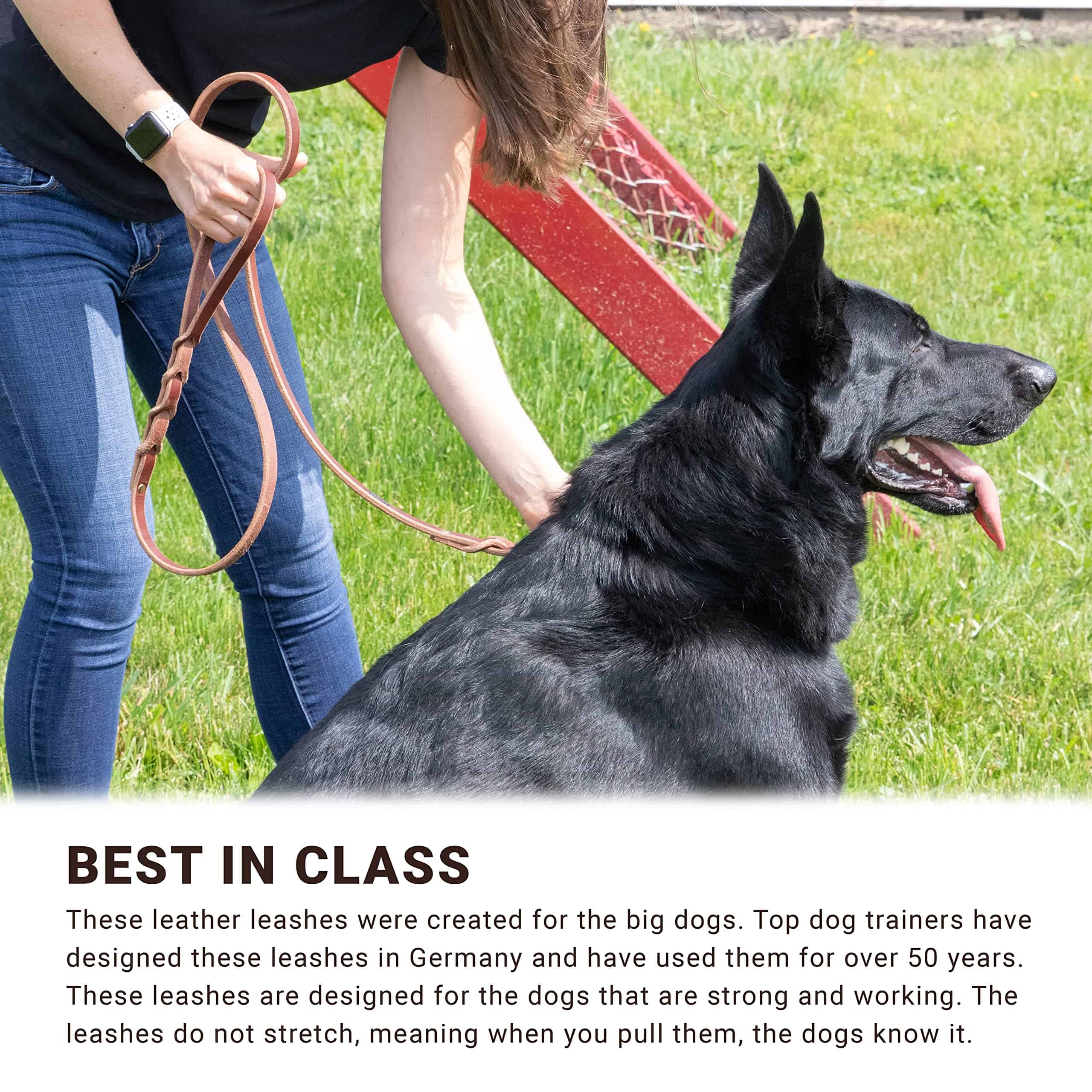 Correa Larga para Paseos Libres o Caminar Suelto de Cuero - Imagen 5