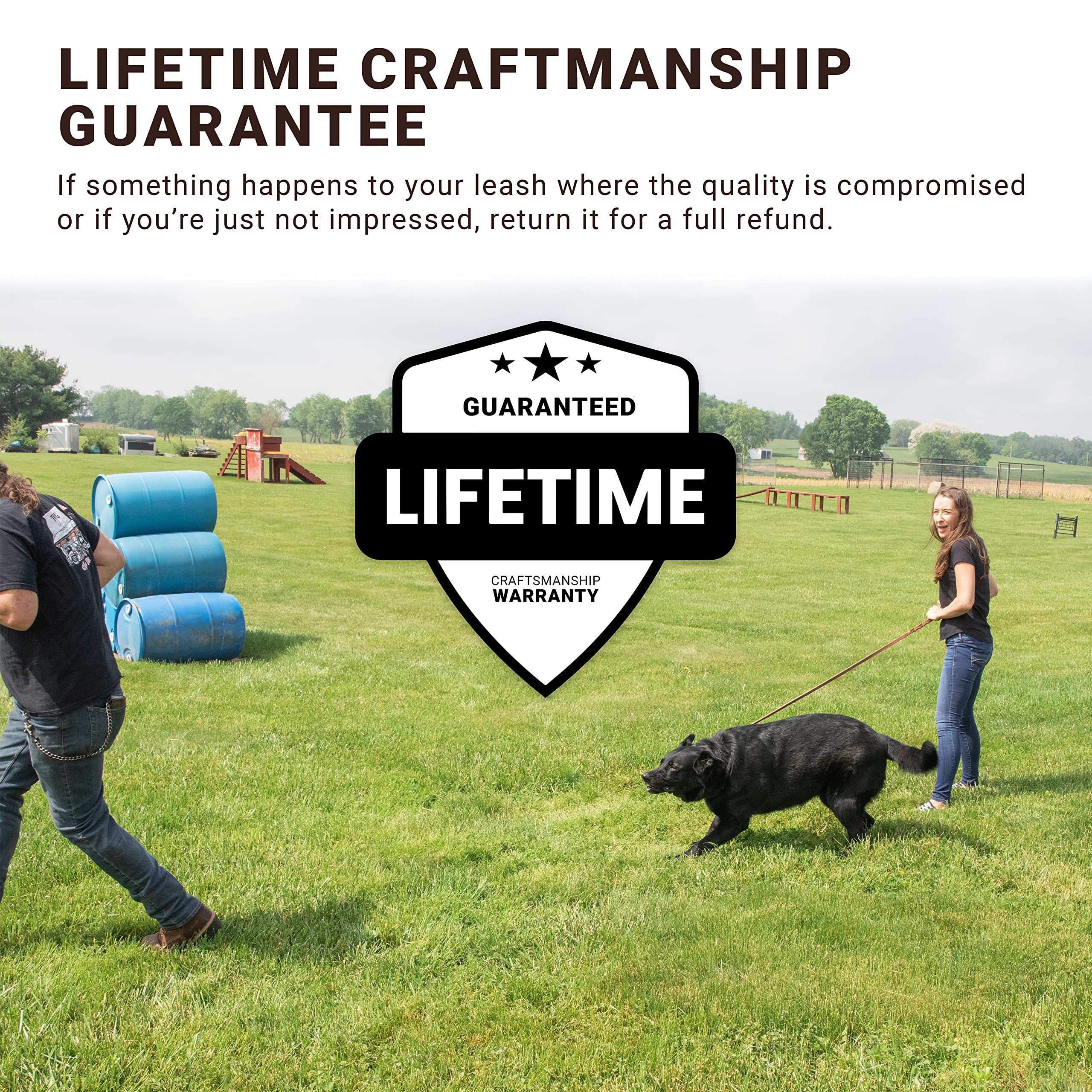 Correa Larga para Paseos Libres o Caminar Suelto de Cuero - Imagen 6