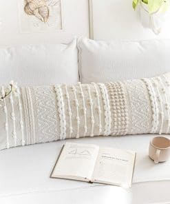 Funda de Almohadones Lumbares Decorativos BlissBlush Crema