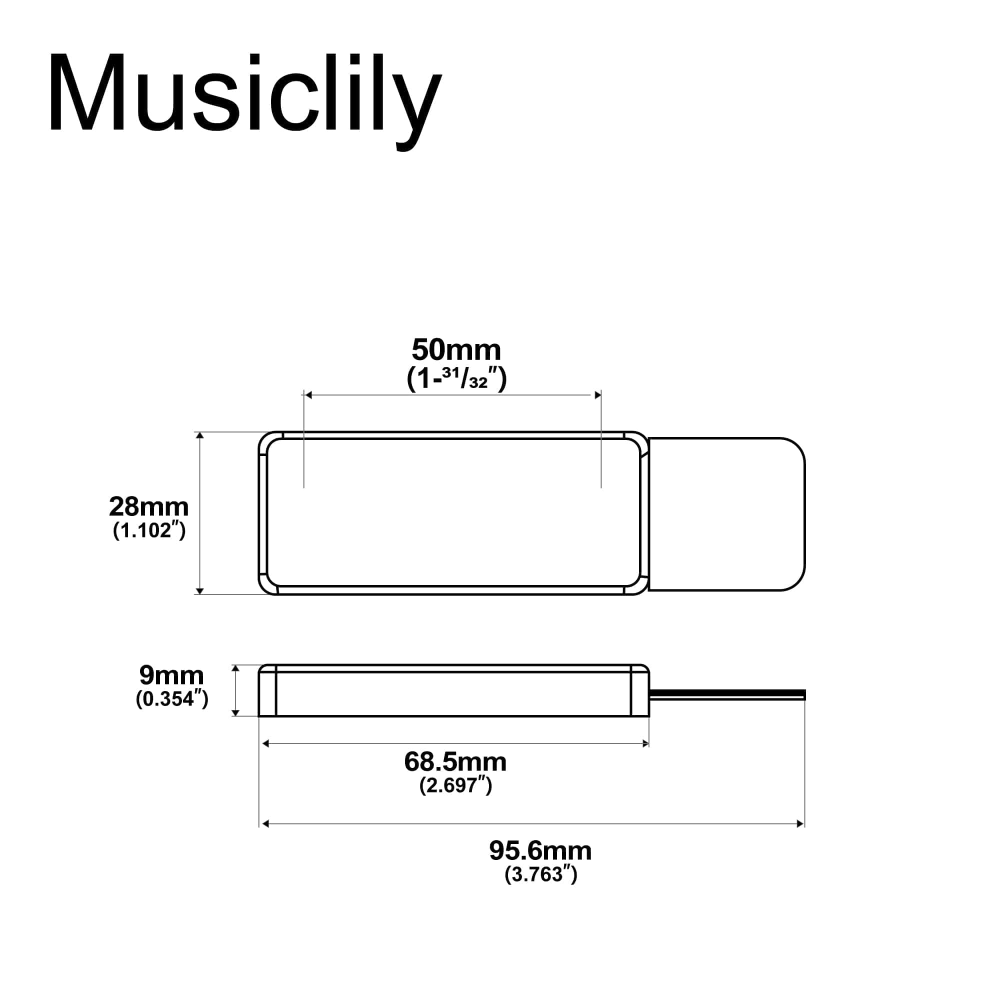 Artec MHFA95 Alnico 5 Mini Humbucker para Guitarra de Jazz - Imagen 3