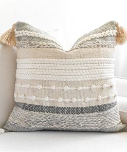 Funda de Almohada Gris Boho BlissBlush 20x20 Funda de