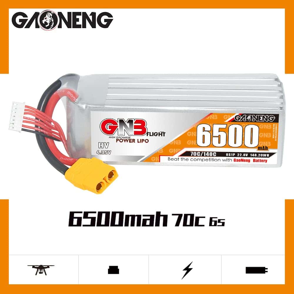 Batería LiPo GAONENG GNB 6S LiHV 6500mAh 22.8V 70C 140C con - Imagen 5