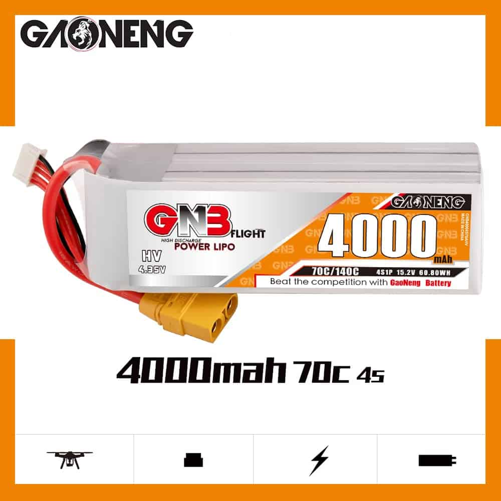 Batería LiPo LiHV GNB 4S XT90 4000mAh 70C 140C 15.2V para - Imagen 5
