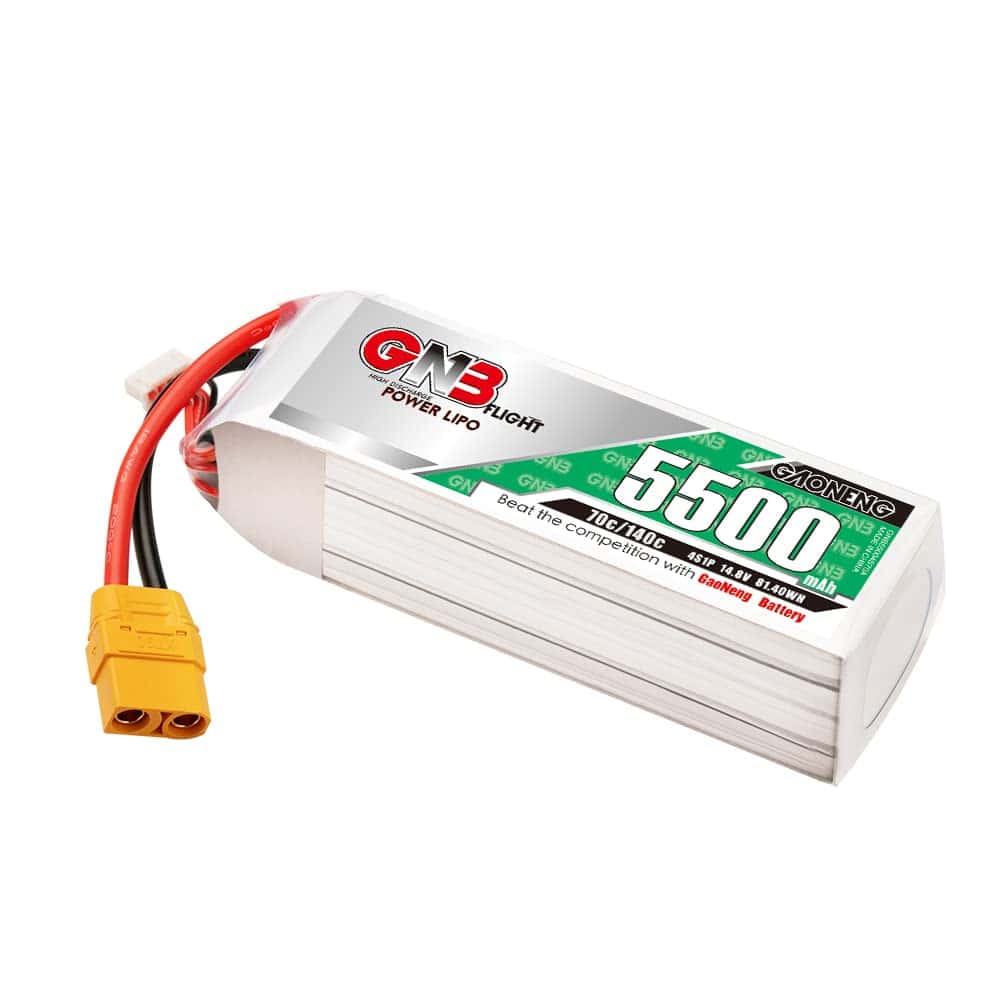 Batería de polímero de litio 5500mAh 70C 140C 14.8V 4S XT90