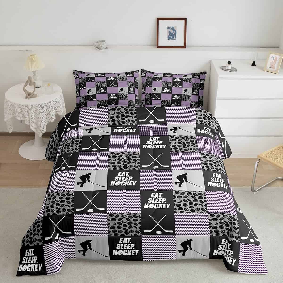 Set de Ropa de Cama de Hockey para Niñas, Twin, Estilo
