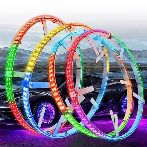 Luces de Anillo de Rueda Ajustables de 14"-18" de 2 Filas