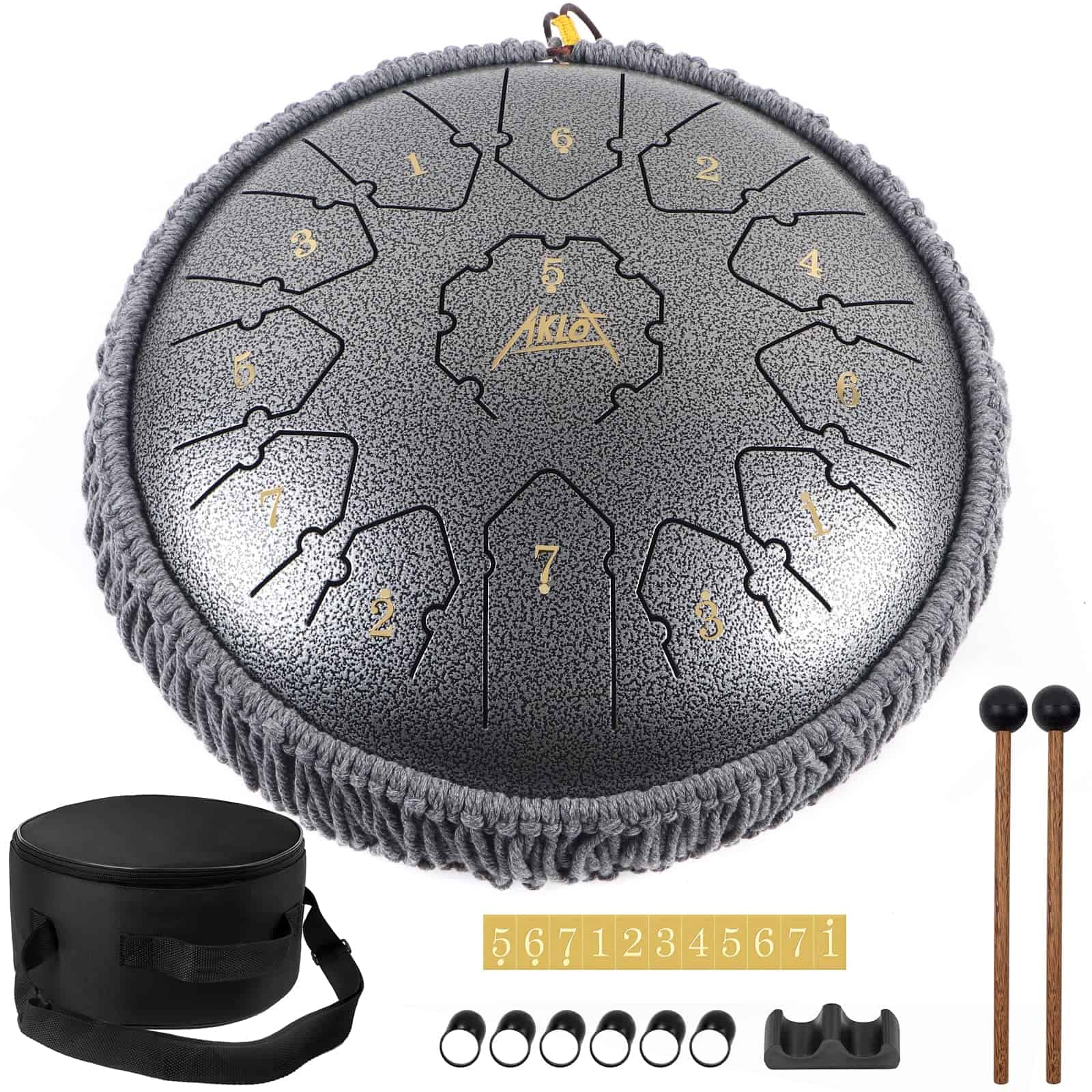 AKLOT Steel Tongue Drum - 12 Pulgadas 13 Notas -