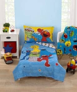 Juego de cama para niños de 4 piezas de Sesame Street Come