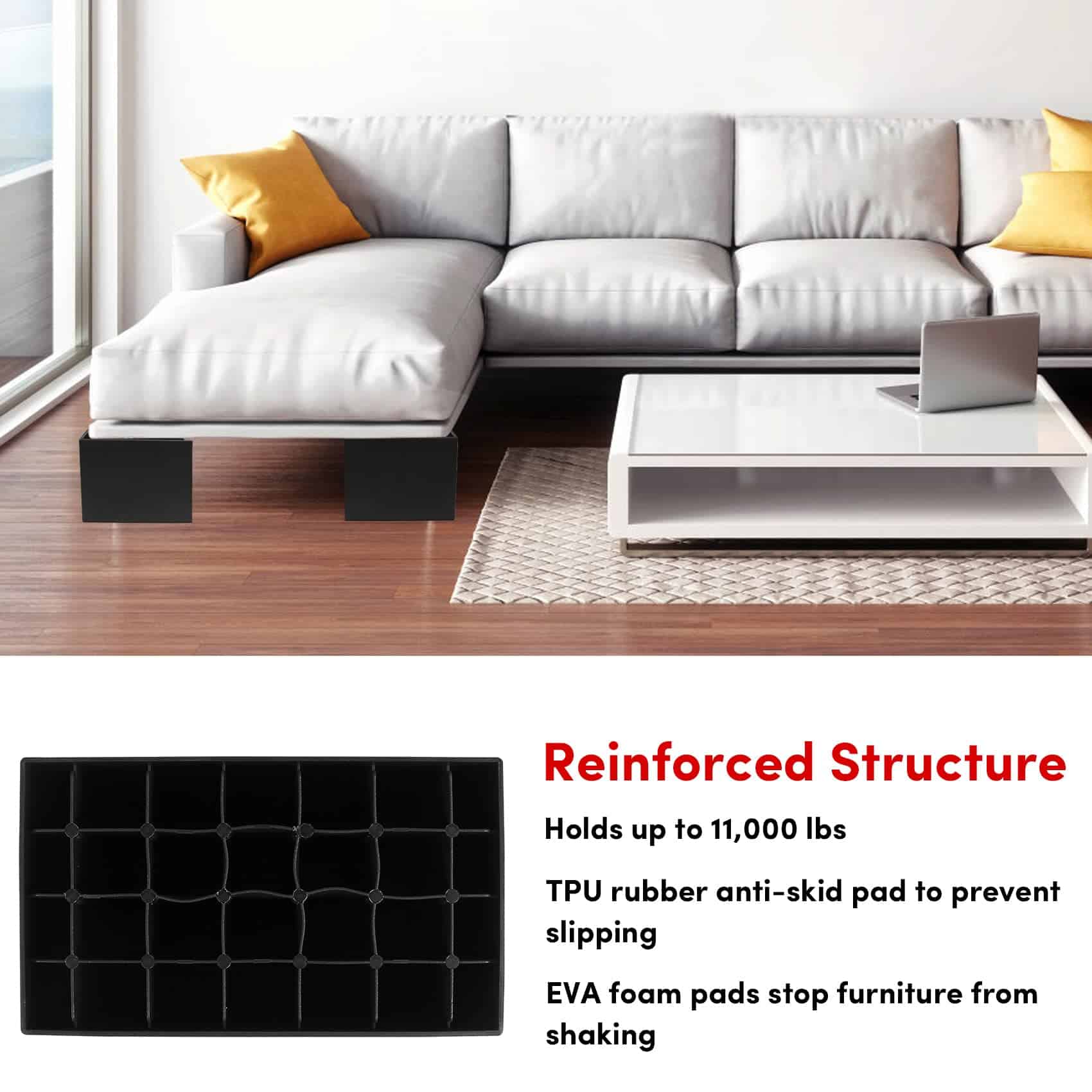 Risers para Cama de 5 Pulgadas de Alta Resistencia, Paquete - Imagen 6