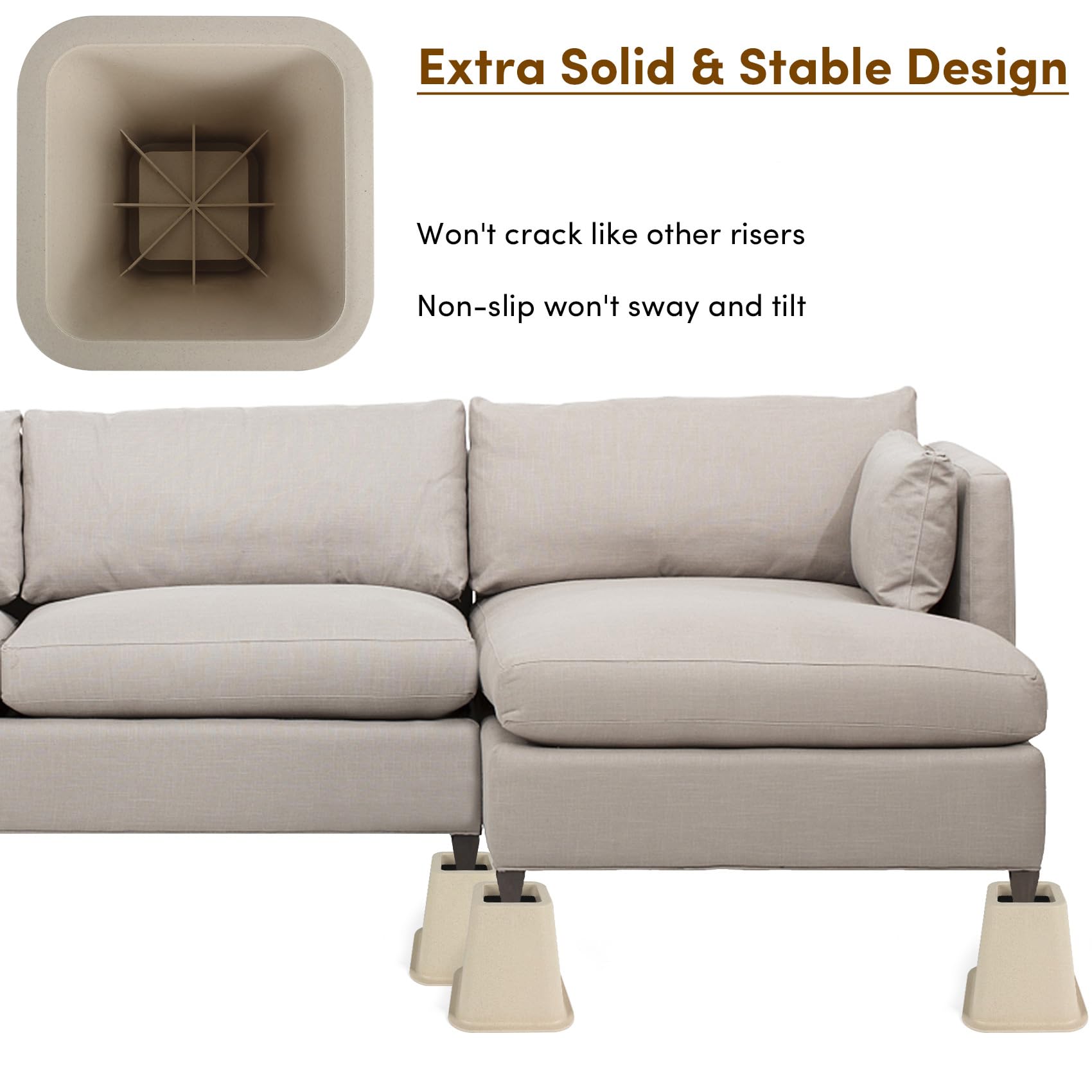 Dedu Elevadores de Cama de 6 Pulgadas de Alta Resistencia, - Imagen 6