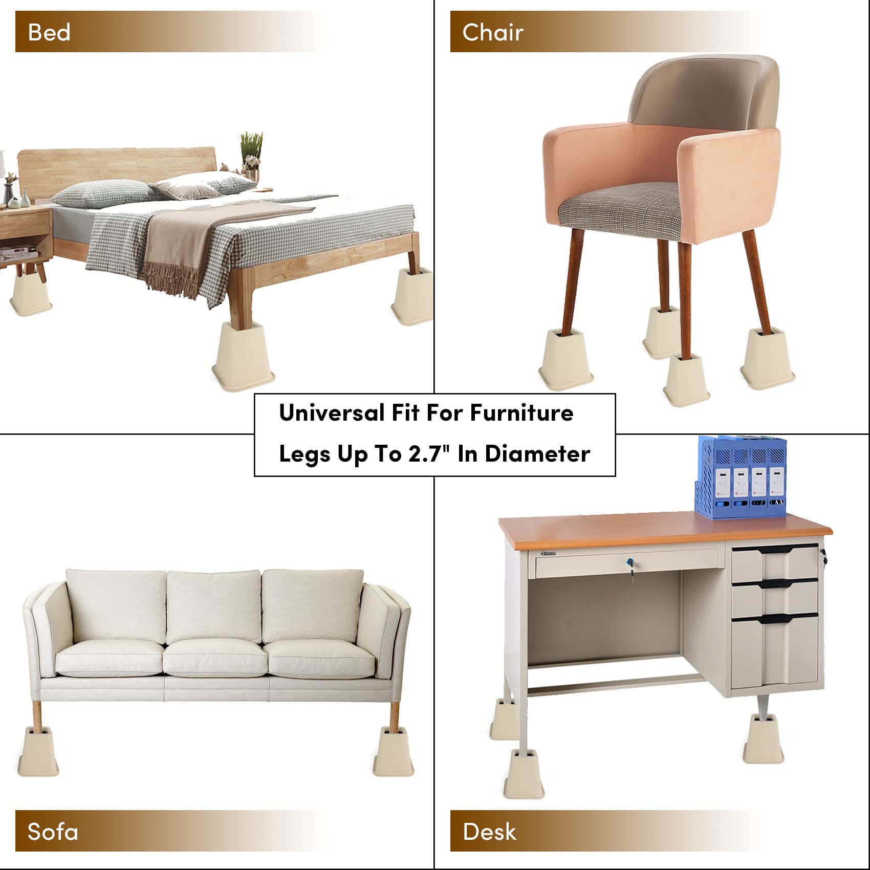 Dedu Elevadores de Cama de 6 Pulgadas de Alta Resistencia, - Imagen 7