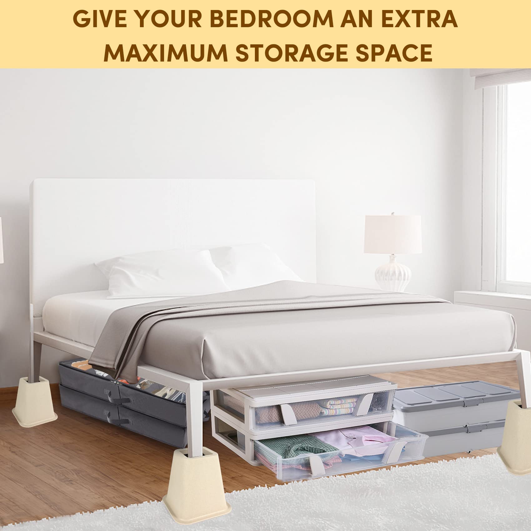 Dedu Elevadores de Cama de 6 Pulgadas de Alta Resistencia, - Imagen 5